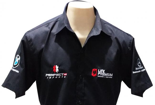 Camisa Manga Curta Bordada